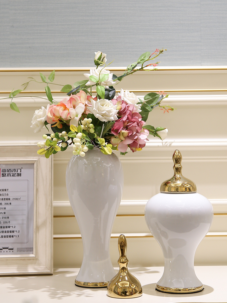 Light European - style key-2 luxury mesa vase furnishing articles ceramic flower I and contracted porch flower arrangement, the living room table decorations
