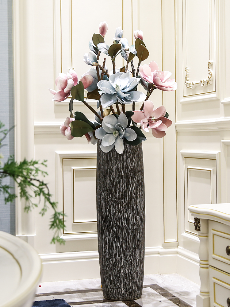Jingdezhen ceramic floor big vase decoration pieces of I and contracted sitting room home decoration high dried flowers flower arrangement