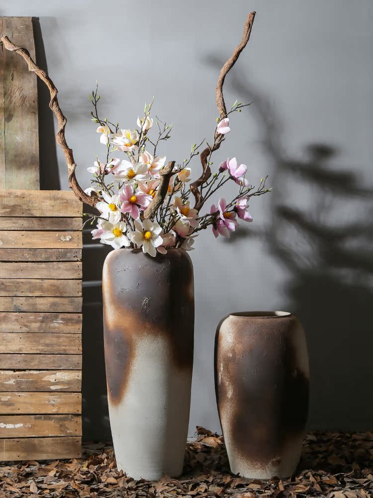Jingdezhen creative furnishing articles of large vase retro nostalgia vase Chinese flower arranging dried flowers decorate the sitting room flower arrangement