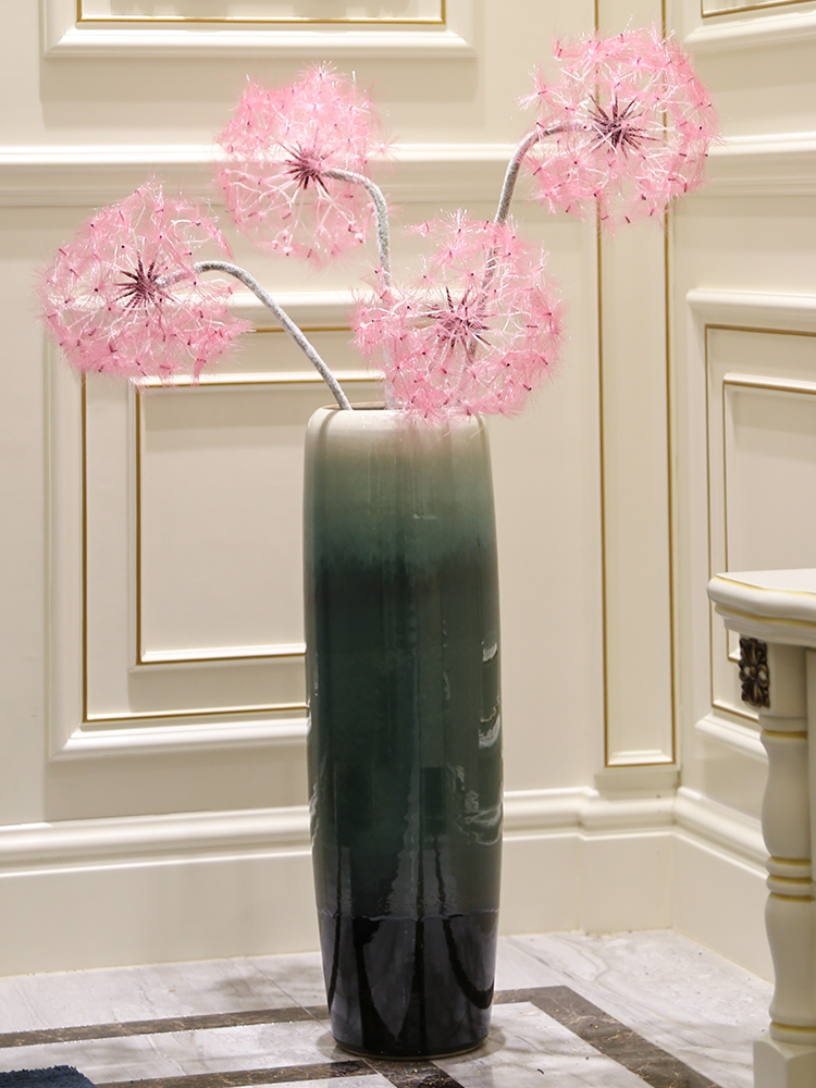 Nordic ins furnishing articles pink ceramic vase dandelion flower arrangement sitting room decoration is contracted and I household adornment