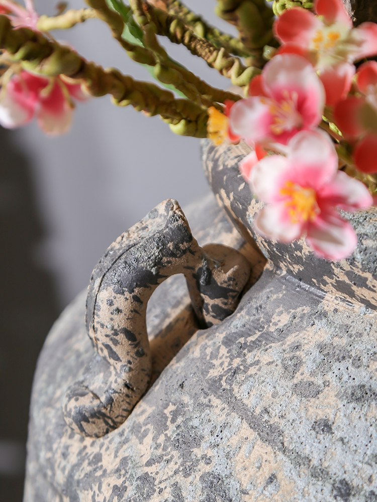 Jingdezhen creative pottery basin ceramic restoring ancient ways of large vase simulation flower arranging dried flowers sitting room decoration decoration parts