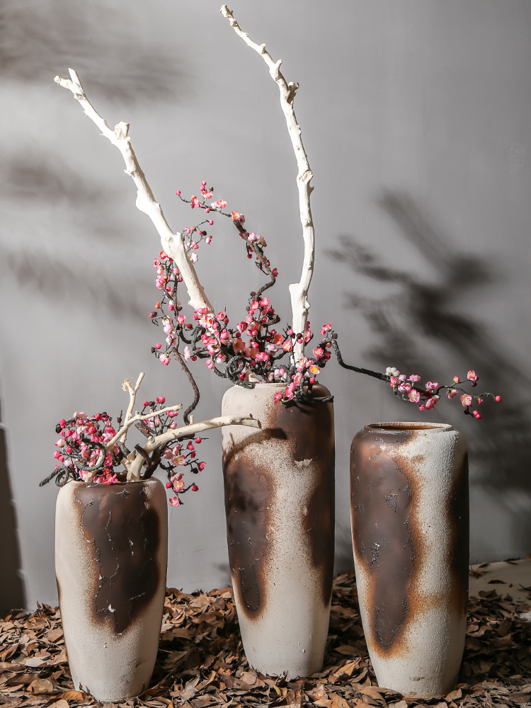 Jingdezhen sitting room be born big vase furnishing articles dry flower of Chinese style restoring ancient ways decoration decoration stores between example flower arrangement