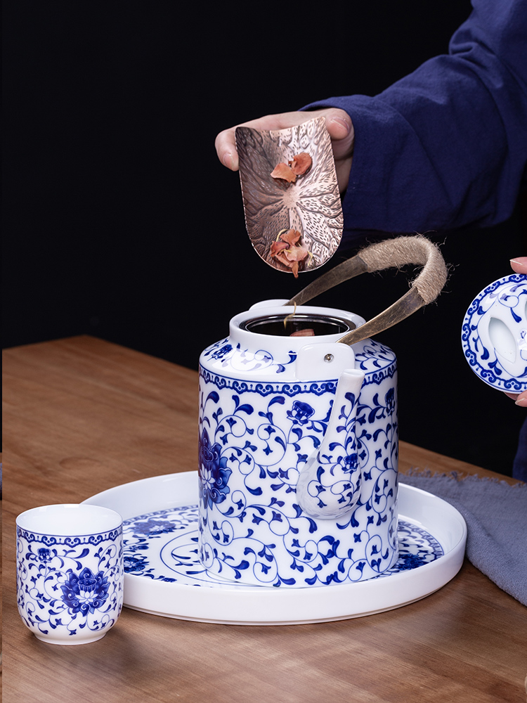 Jingdezhen ceramic teapot cool household girder kettle pot teapot high - capacity old large cold suit kettle