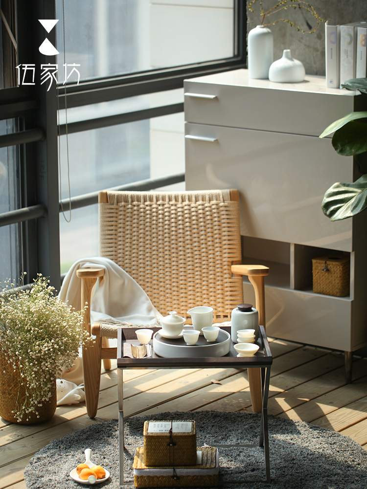 The Wu family fang white porcelain kung fu tea set tea home modern Chinese contracted tureen of pottery and porcelain of a complete set of cups