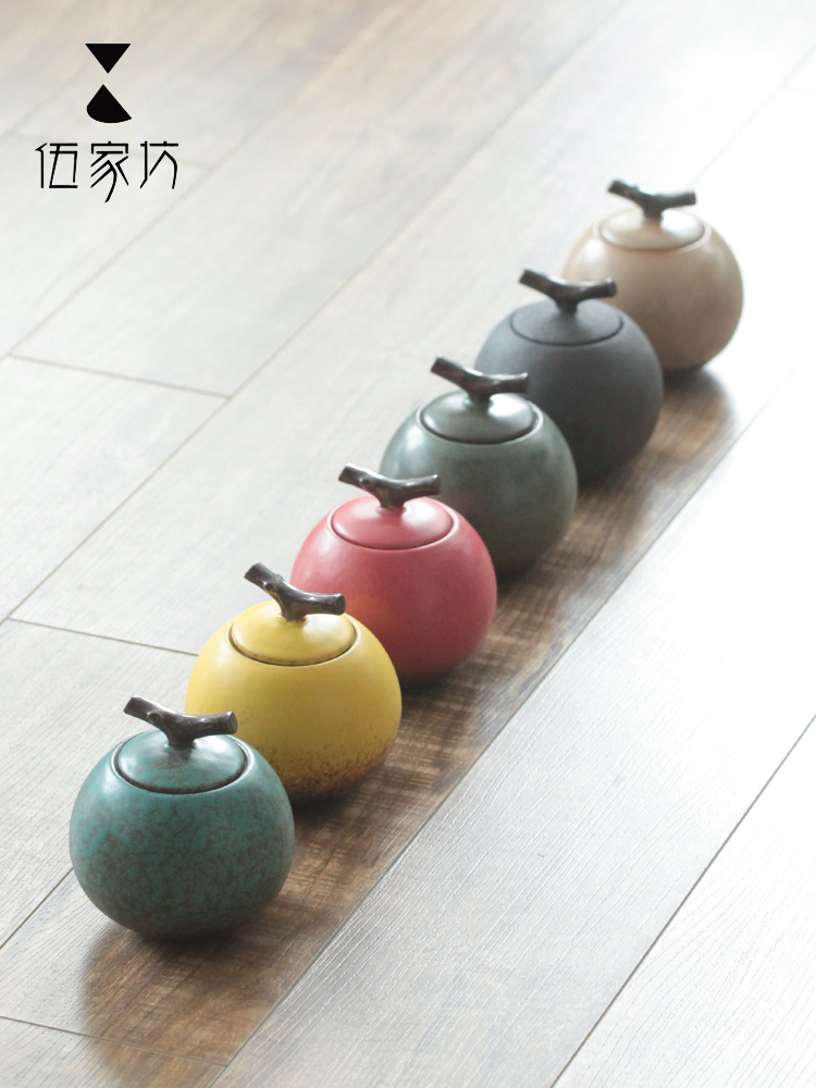 The wu family fang tea tanks caddy fixings ceramic up small seal pot of tea packaging household utensils