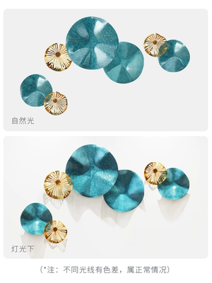 Phong cách Trung Quốc mới cá lá sen rèn sắt trang trí tường phòng khách nền trang trí tường hoa treo tường mặt dây chuyền ba chiều mặt dây chuyền hàng năm 