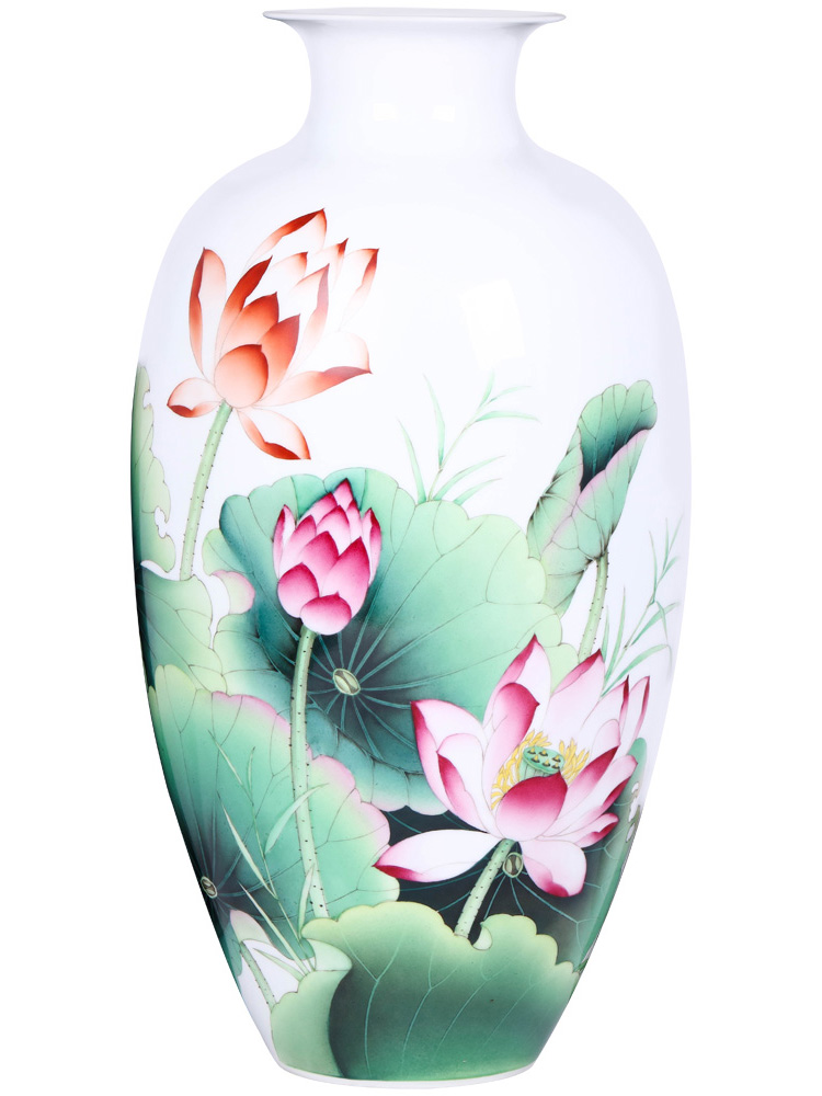 Jingdezhen ceramics furnishing articles hand - made one hundred good vase sitting room of Chinese style household adornment wedding gift