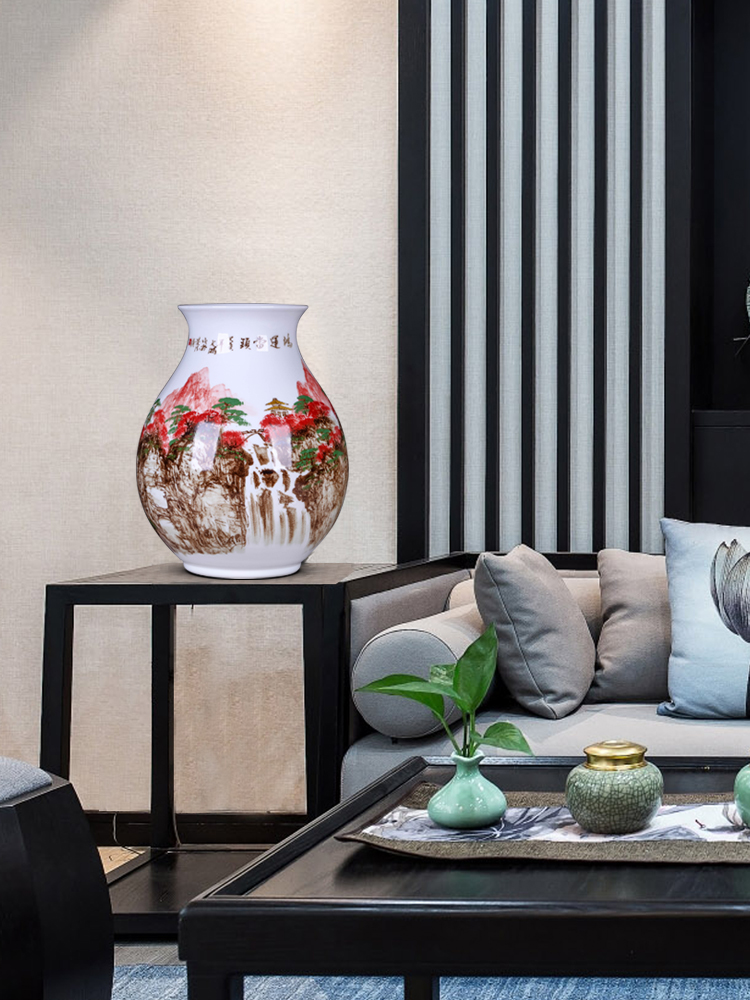 Jingdezhen ceramic vase furnishing articles living room porcelain bottle arranging flowers, Chinese style household adornment hand - made crafts
