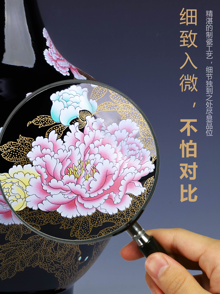 Jingdezhen ceramic vases, flower adornment blooming flowers of the reward bottle of large sitting room of Chinese style household decoration TV ark