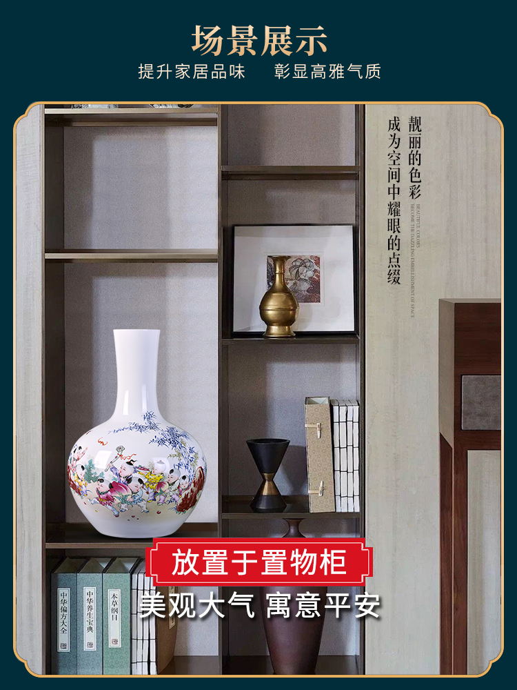 Jingdezhen ceramics vase archaize pastel flat peach life of porcelain Chinese sitting room decorate study furnishing articles