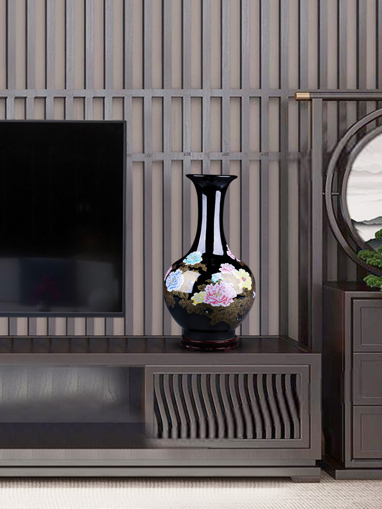 Jingdezhen ceramic vases, flower adornment blooming flowers of the reward bottle of large sitting room of Chinese style household decoration TV ark