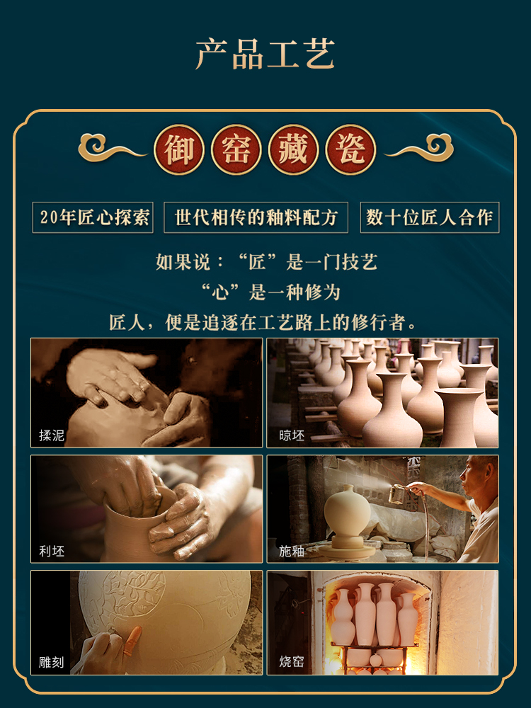 Jingdezhen blue and white porcelain vase and thin body porcelain antique Chinese style household flower arrangement sitting room adornment is placed