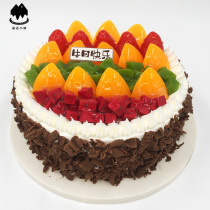 Dark chocolate crushed European fruit cake model simulation 2019 new birthday fake cake sample t843