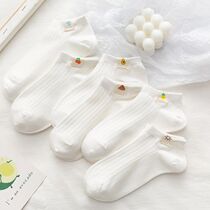 Socks and socks girls cotton socks short tube shallow mouth spring summer thin boat Socks cute Japanese White ins tide socks