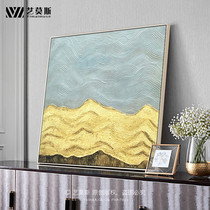 Gold Leaf Gold Mountain Oil Painting Pure Hand Painted Living Room Xuanguan Dining Room Decoration Hanging Paintings And Paintings Light Extravagant And Large Villa Customized