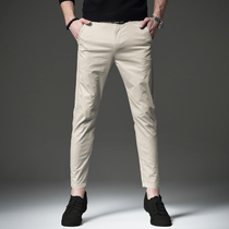 Fugui bird straight casual pants mens summer thin mercerized cotton net red trousers khaki trend mens leggings