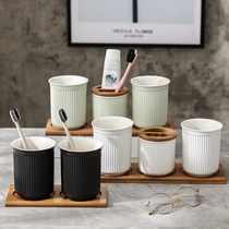 Nordic simple ceramic wash cup household brushing Cup tooth bucket cute tooth cylinder cup pair pair set