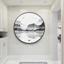 New Chinese Diamond painting ink landscape landscape landscape round patch diamond cross stitch diamond embroidery 2019 new living room entrance
