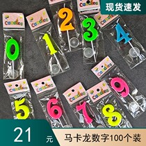 Digital Birthday Candle Children Year Old Adults Creative Romantic Macaron Smoke-free Cake Candle Baking Decorations