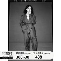 VAPOURBLUE grey retro profile suit men and women fall temperament loose casual senior feel Western suit jacket