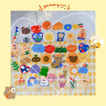 INS oil painting hand account sticker cute bear hand tent DIY decoration sticker helmet luggage waterproof sticker