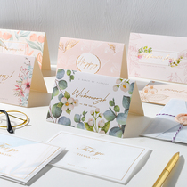 High-end Bronzing Birthday Greeting Card Three-dimensional Creative Envelope Love Letter Paper Suit Brief Advanced Feel Postcard Day Department