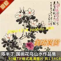 Chinese painting high-definition pictures Chen Bandings works and paintings 93 a full set of ink flowers birds landscape design materials