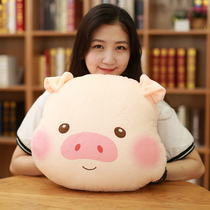 Pig three-in-one air conditioning blanket Hand warmer cover Pig year pillow Dual-use office nap pillow Cute car quilt