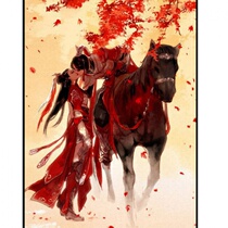 Line embroidery full embroidery couple new heavenly blessing ancient style beautiful character wedding new wedding celebration small cross stitch