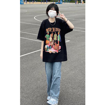 Broadleg Jeans Woman Loose Straight Drum 2022 Summer Conspicuously High Waisted Pants High Street Ins Tide