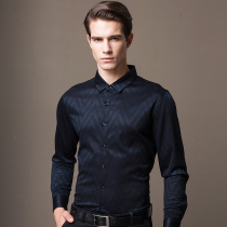 Wool mulberry silk shirt men long sleeve Tencel business casual mens shirt middle-aged printing clothes spring and autumn