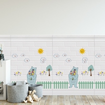 Wallpaper self-adhesive bedroom warm waterproof and moisture-proof cartoon wall decoration wallpaper childrens room layout household wall skirt