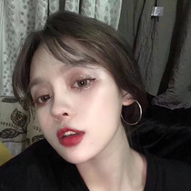 Net red with the same hipster exaggerated big circle hip hop simple earrings Korean temperament personality wild sterling silver earrings women