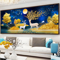 Cross stitch 2021 New embroidery Golden Elk night sky rich deer self embroidered hand-made bedroom thread embroidery simple