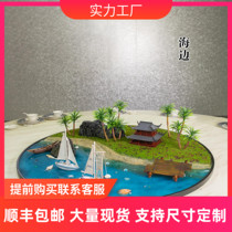 Hotel table big round table ornaments creative seaside landscaping box dining table flower micro landscape turntable middle decoration