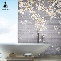 Cats eye modern falling flower parquet mosaic glass background wall entrance living room dining room puzzle cut painting custom mural