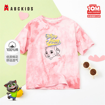 Abckids Girls T-shirt Summer Cotton Childrens Short Sleeve Summer Womens Top Half sleeve Childrens Clothing 2021 Summer T-shirt