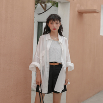 Lolora Super fairy split shirt women thin 2021 summer New POLO collar slim sunscreen shirt