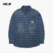 MLB Official Men and Men Cowboy Retro Old Flowers Shirt Casual Couple Windproof Jacket Spring New WSN30