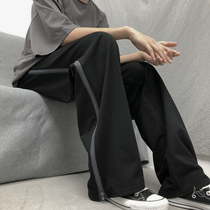 Fat sister mm size womens pants loose summer clothes New 2021 high waist straight wide leg pants children thin tide