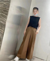 Super recommended pure original ~ pure natural horn buckle high high density twill cotton pleated wide leg casual pants women