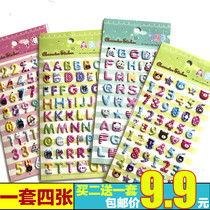 Number 0-9 three-dimensional sponge sticker English letter 3D stickers childrens puzzle early education manual decoration small paste