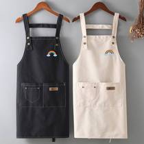 Fashion apron female custom logo printing breathable household thin section summer ultra-thin anti-fouling kitchen overalls adults