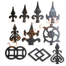 Iron Art Gate Accessories Stamping Steel Sheet Double Money Twangling Wind Fire Wheels Iron Art Flower Gate Stairs Guard Rail Accessories
