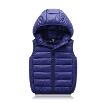 Childrens down cotton beetle 2022 autumn and winter new thin boys and girls hoot baby vest in the big child horse clamp