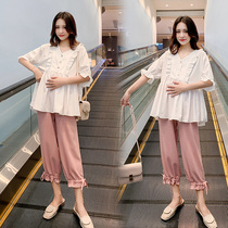 Pregnancy Woman Dress Summer Clothing Suit 2022 New Internet Red Ocean Gas Spring Summer Boomer Casual Fashion Sports Two Sets