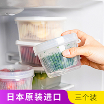 Japan Imported Refrigerator Shallot Flower Containing Box Shallot Ginger Garlic Drain Water Basket Preservation Box Vegetable Scallion Garlic Ginger Fruit Freezer Compartment