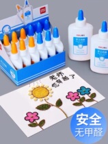 Diy kindergarten students hand white latex bottle fine art with wooden glue strong adhesive 12