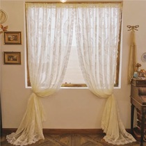 LACESHABBY imported custom French Princess wind floral lace apricot color curtain finished curtain fabric