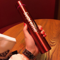 Thermos cup Female ins Harajuku style supreme water cup Mens personality simple slender creative tide brand red cup